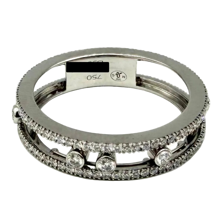 Bague Pavée MESSIKA "Fine Move Romane Pavée" en or blanc et diamants