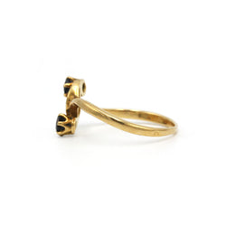 Bague Toi & Moi en or jaune, saphirs  et diamants