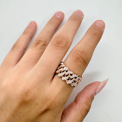Bague Bandeau en or rose et diamants