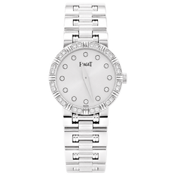 Montre Piaget, "Dancer", or blanc, diamants.