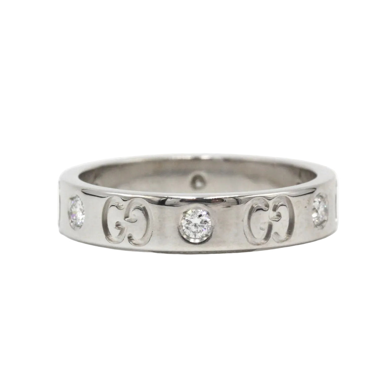 Bague GUCCI "Icon" en or blanc et diamants