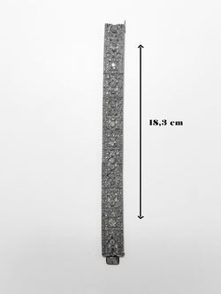BRACELET ARTICULÉ ART DECO PALTINE ET DIAMANTS ENV. 12,50 CTS (T.18)