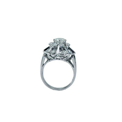 Bague Entourage en or blanc, platine et diamants