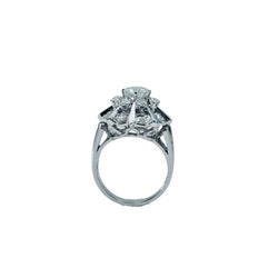 Bague Entourage en or blanc, platine et diamants