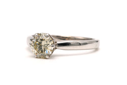 Bague Solitaire en or blanc et diamants