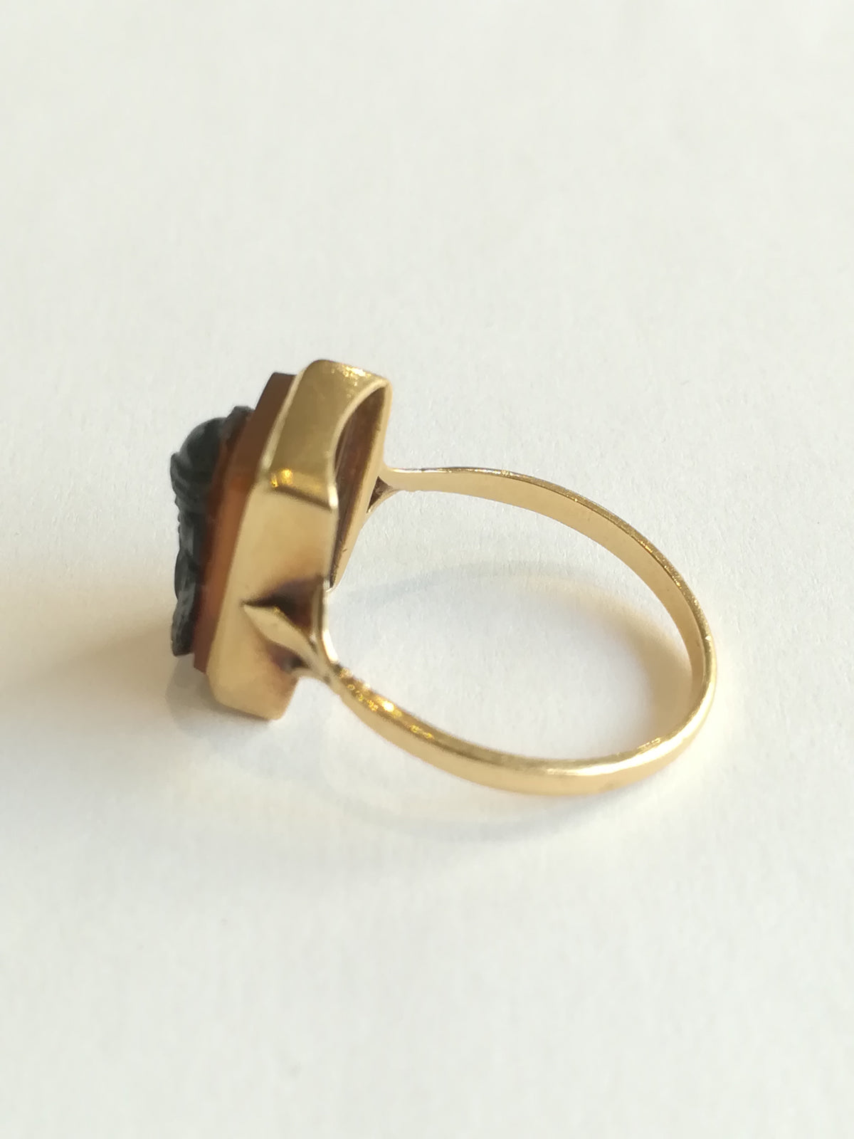 Bague Ancienne Camée Agate Guerrier Grec