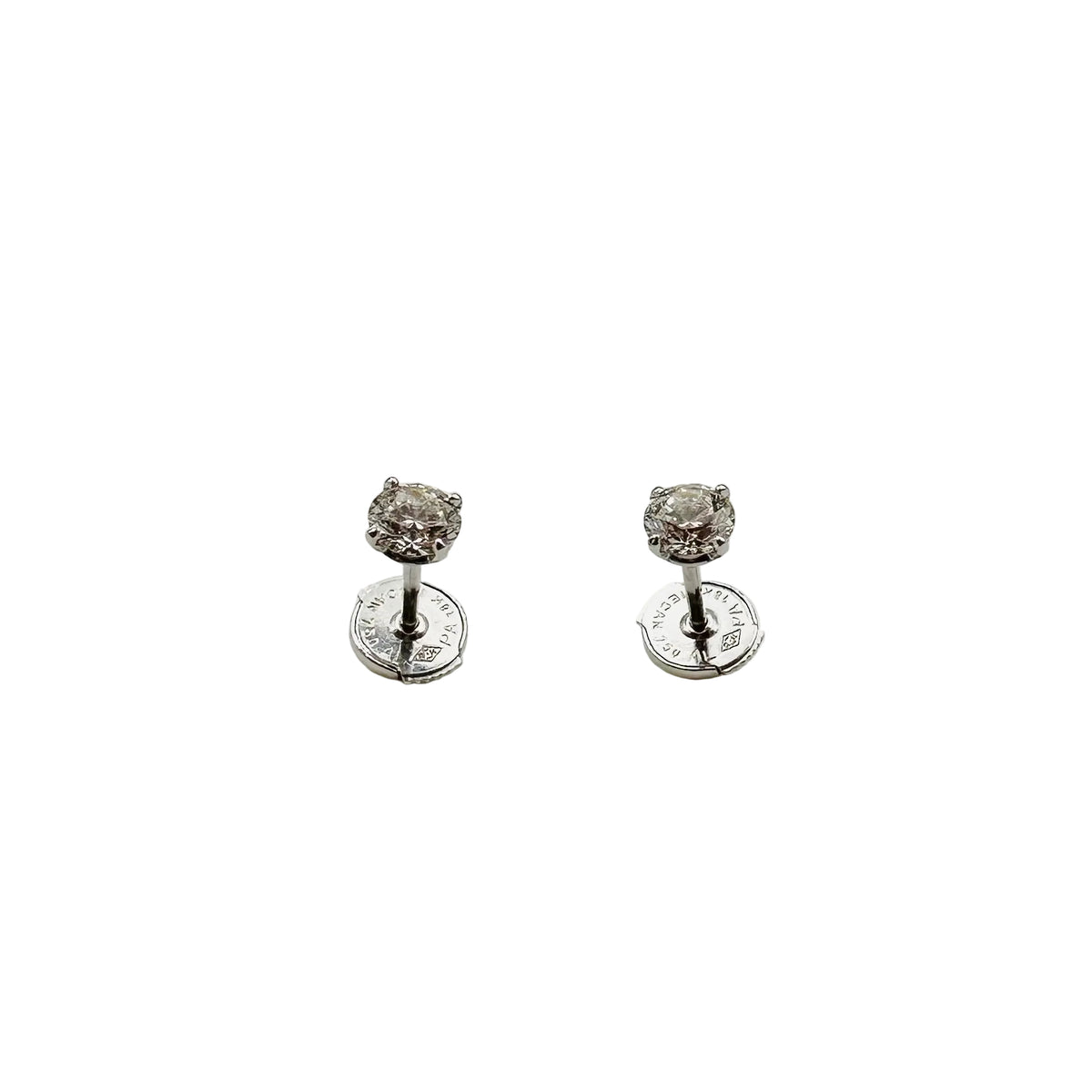 Boucles d'oreilles Puces en or blanc diamants