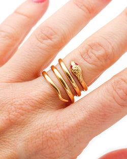 Bague serpent vintage en or