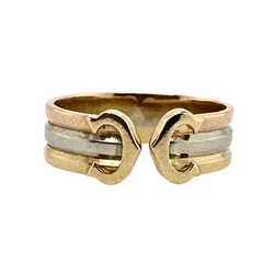Bague CARTIER "CC" en or blanc, or jaune et or rose