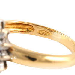 Bague Entourage en or jaune, saphir et zirconiums