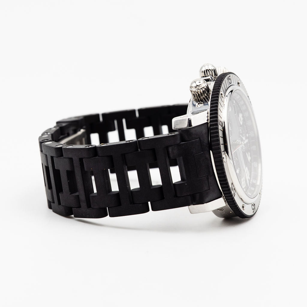 Montre HERMÈS Clipper Chrono en acier et caoutchouc