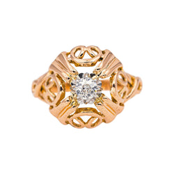 Bague Solitaire Or rose Diamant