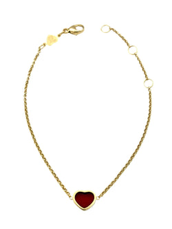 Bracelet CHOPARD "Happy Hearts" en or rose et cornaline