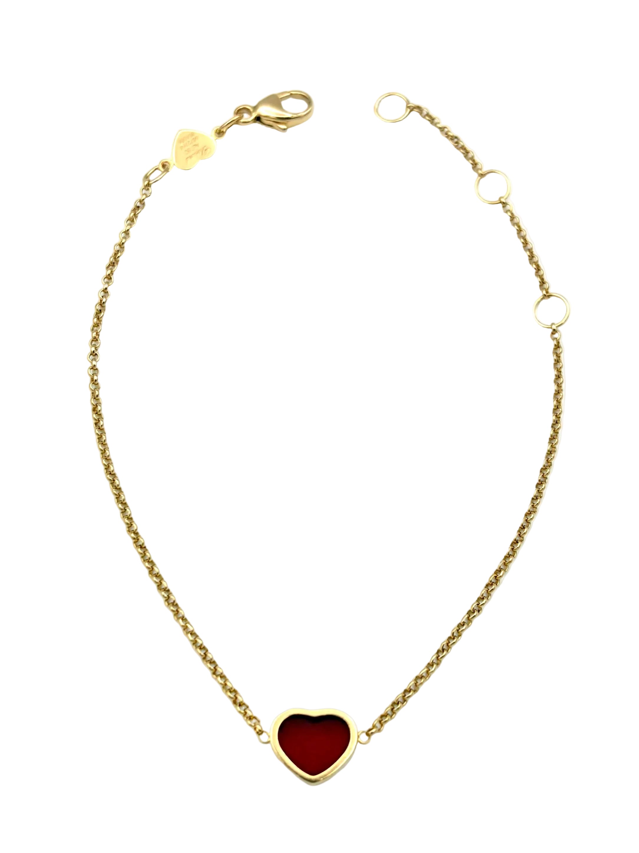 Bracelet CHOPARD "Happy Hearts" en or rose et cornaline