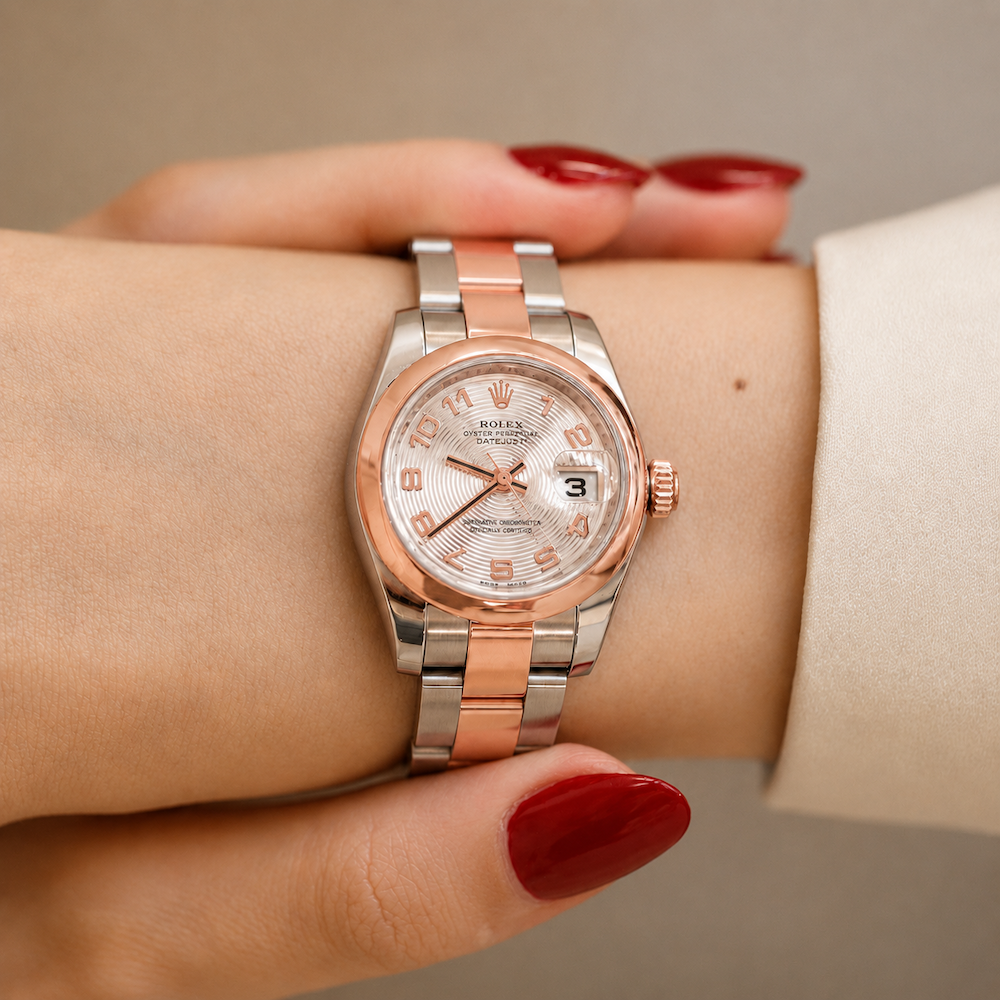 Montre ROLEX "Oyster Datejust Lady" en or rose et acier