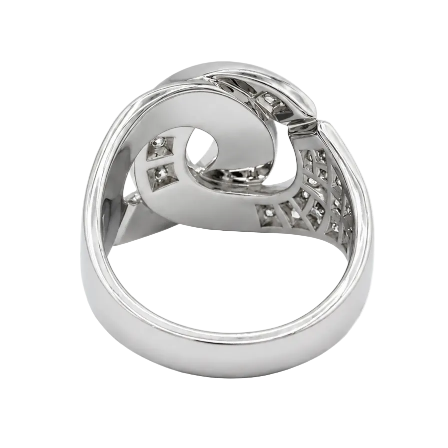 Bague Pavée DINH VAN "Menottes" en or blanc et diamants