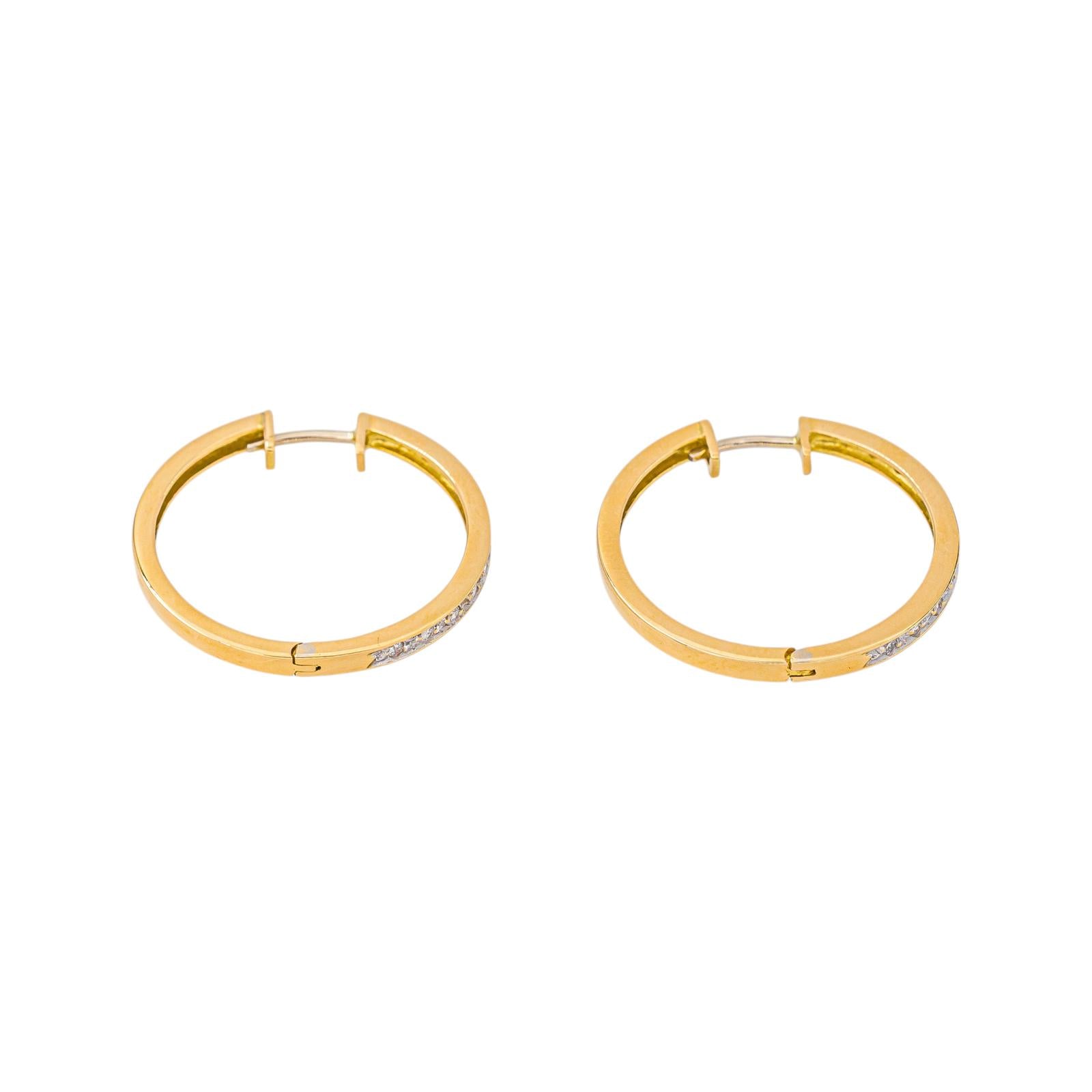 Boucles d'oreilles Créoles Or jaune Diamant