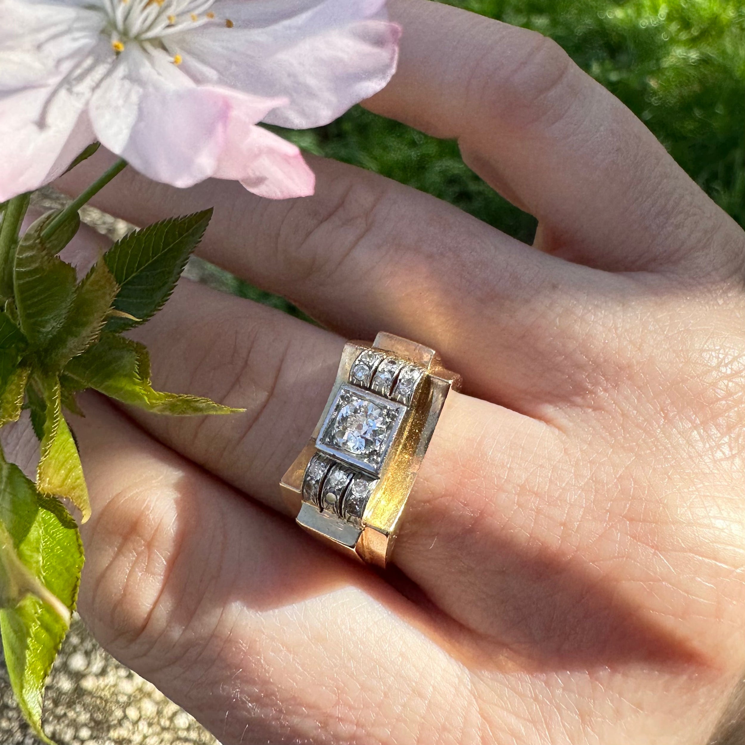 Bague tank or et platine