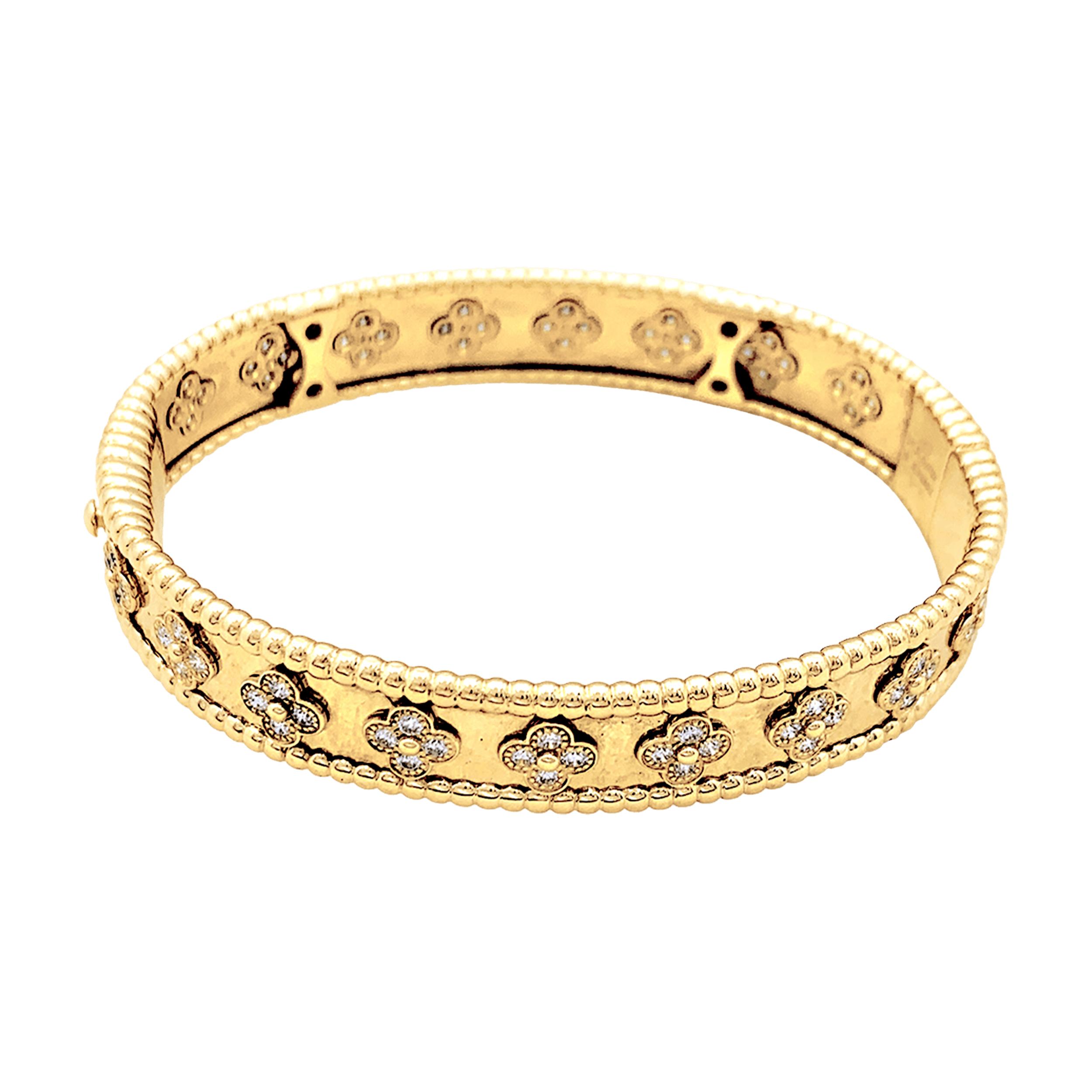 Bracelet Van Cleef & Arpels, "Perlée Trèfles", or jaune et diamants.