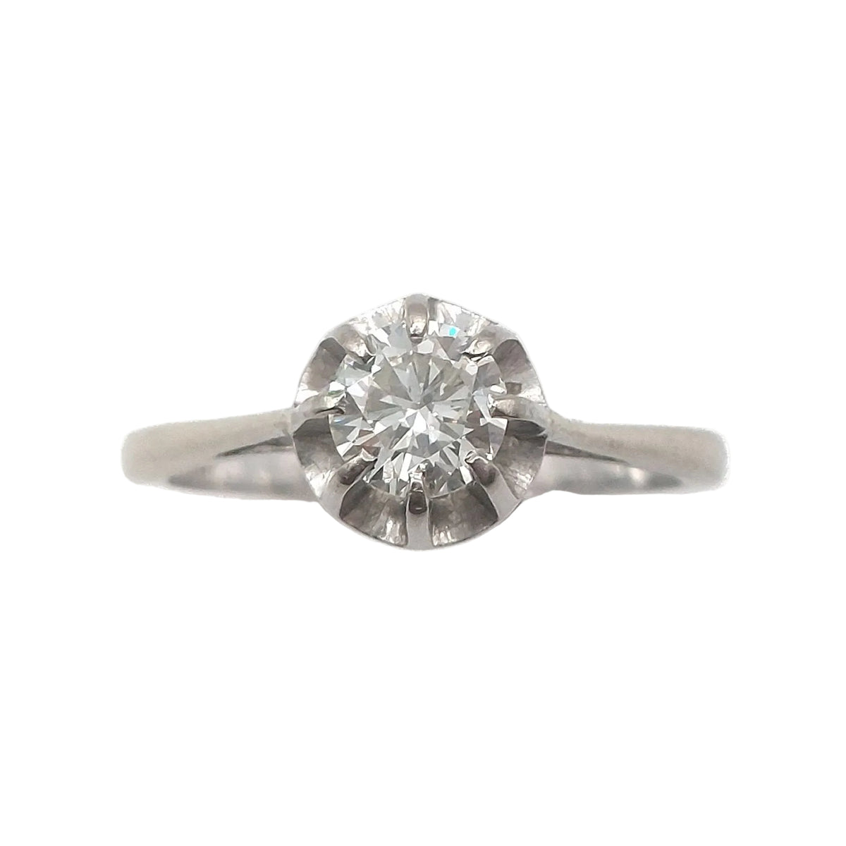 Bague Solitaire en or blanc et diamants