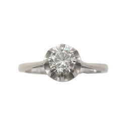 Bague Solitaire en or blanc et diamants
