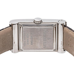 Montre BOUCHERON "Reflet" en acier, argent, cuir et diamants