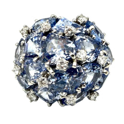 Bague Cocktail SEAMAN SCHEPPS "Bubbles" en or blanc, saphirs et diamants