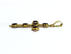 Croix en or et améthyste