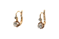 Boucles d'oreilles Dormeuses en or jaune et diamants