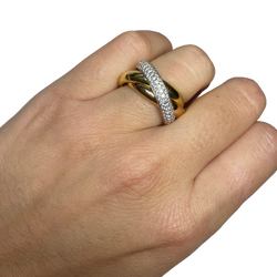 Bague Alliance CARTIER Trinity en or blanc, or jaune, or rose et diamants