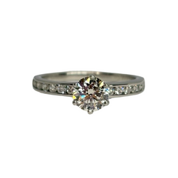 Bague Solitaire TIFFANY & CO. en platine et diamants