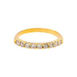 Bague Demi-alliance  Or jaune Diamant