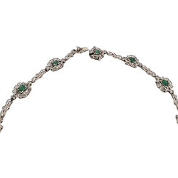 Collier Plastron en platine, émeraudes et diamants