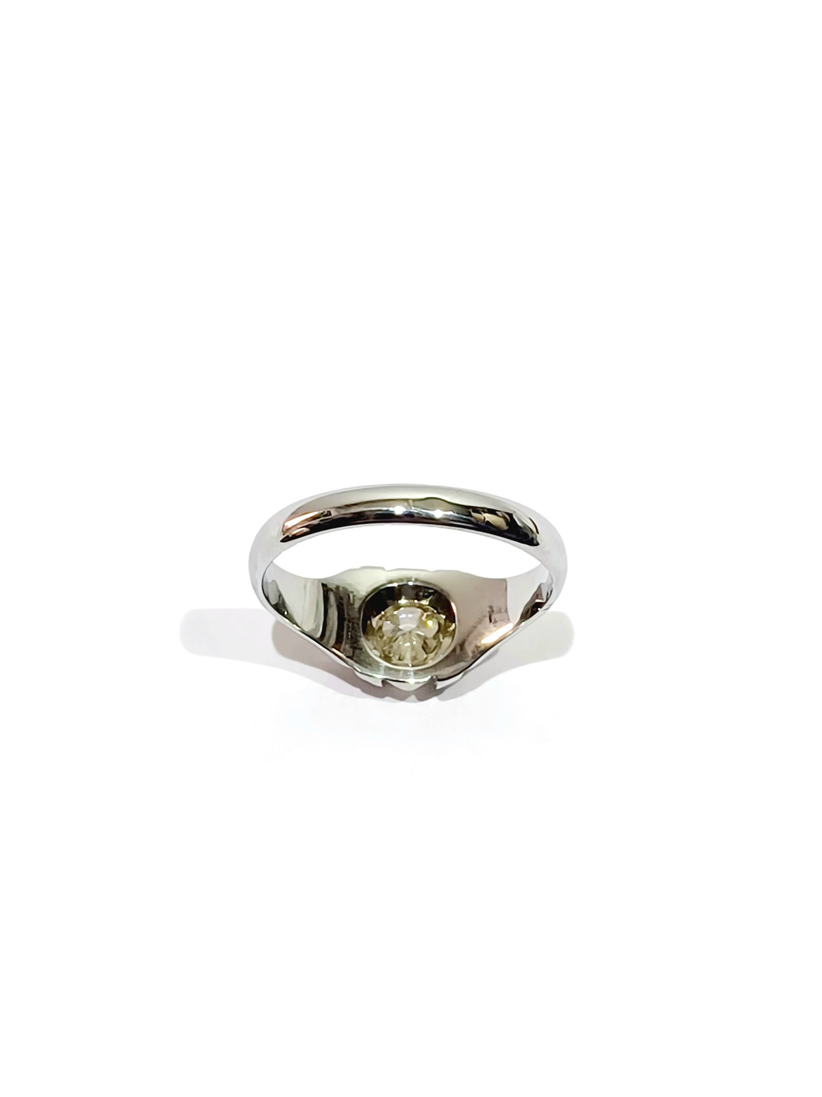 Bague Solitaire en or blanc et diamants
