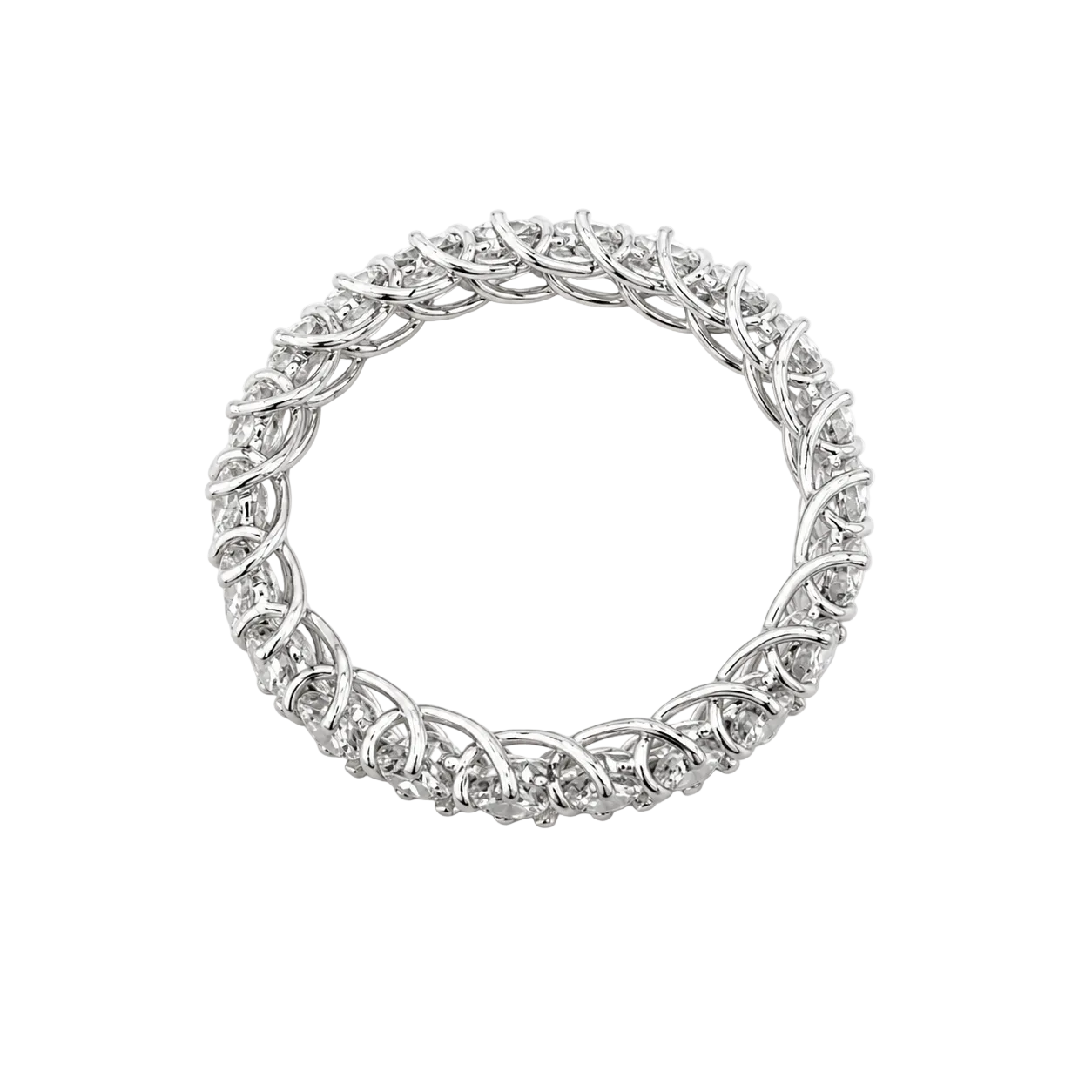 Bague Alliance en or blanc et diamants
