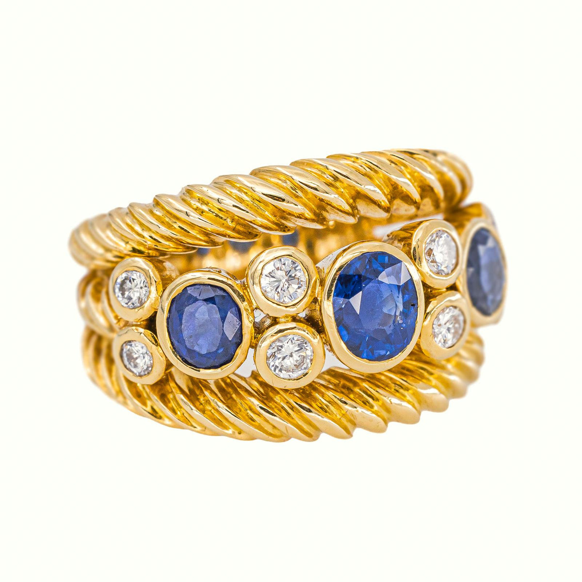 Bague Or jaune Saphir