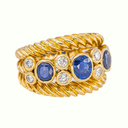Bague Or jaune Saphir