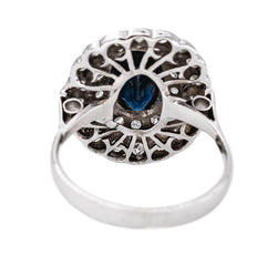 Bague  Pompadour  Or blanc  Saphir