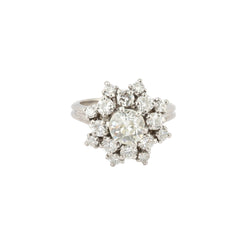 Bague Marguerite en platine et diamants