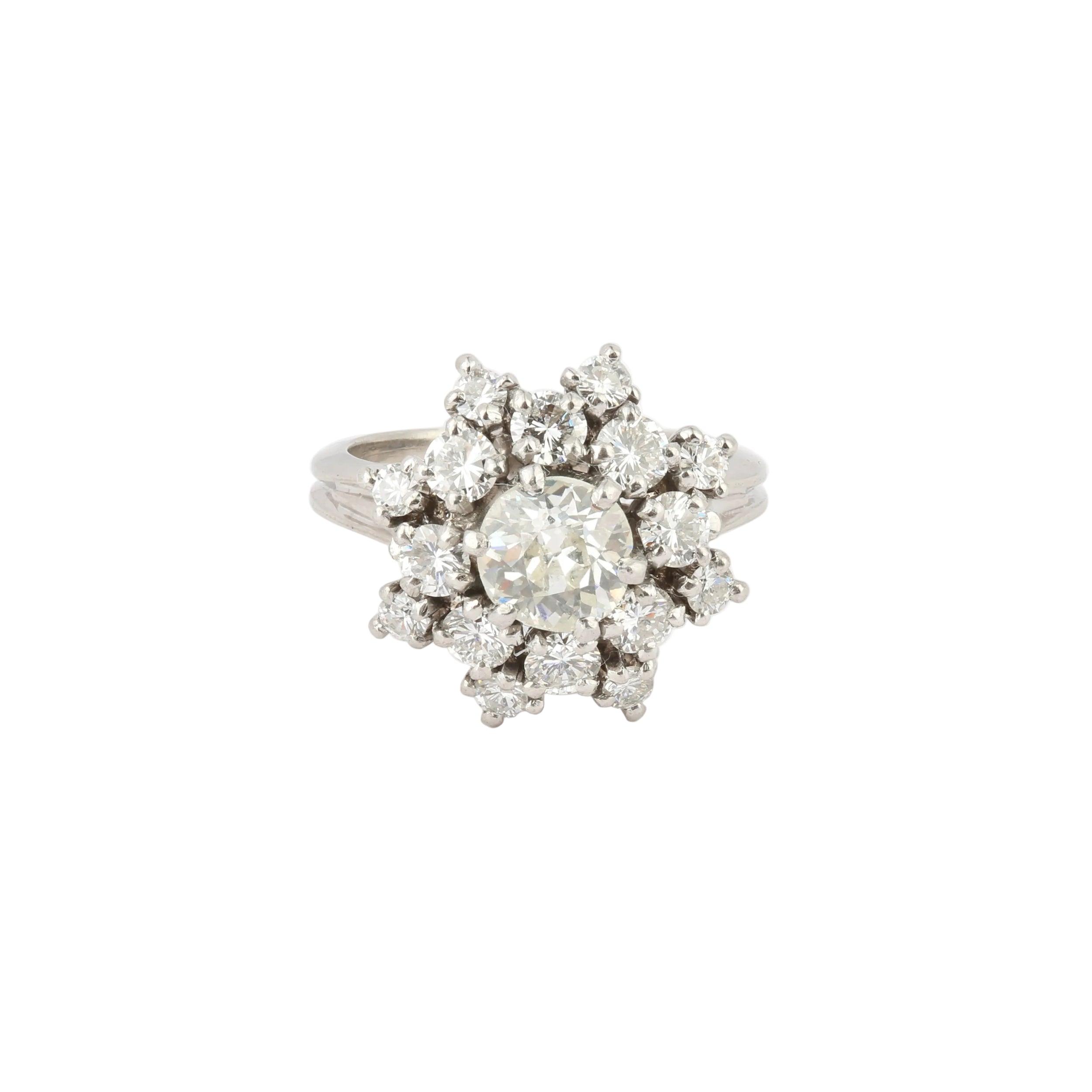 Bague Marguerite en platine et diamants