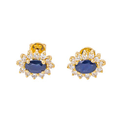 Boucles d'oreilles Puces Or jaune Saphir