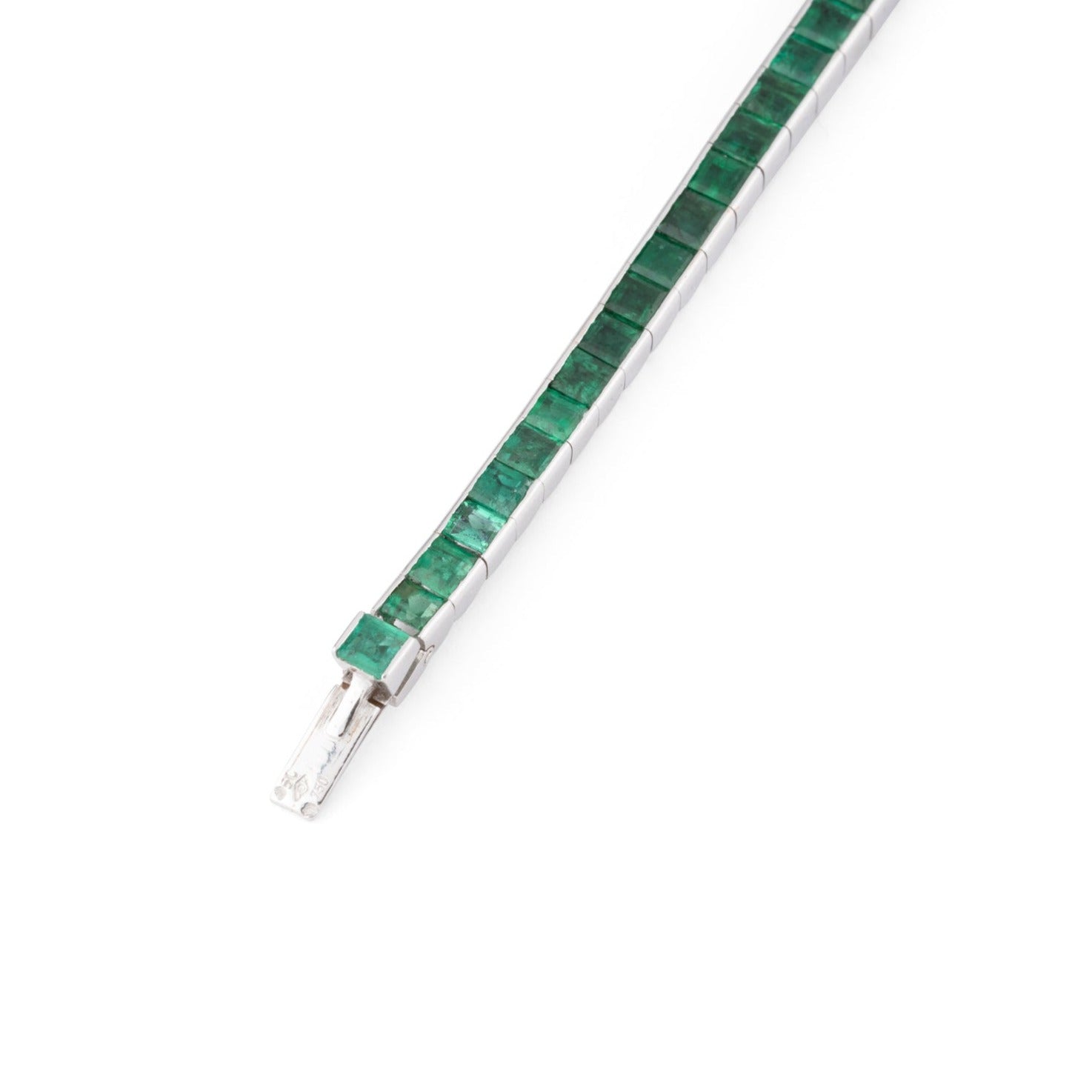 CARTIER Line bracelet in white gold and emeralds 