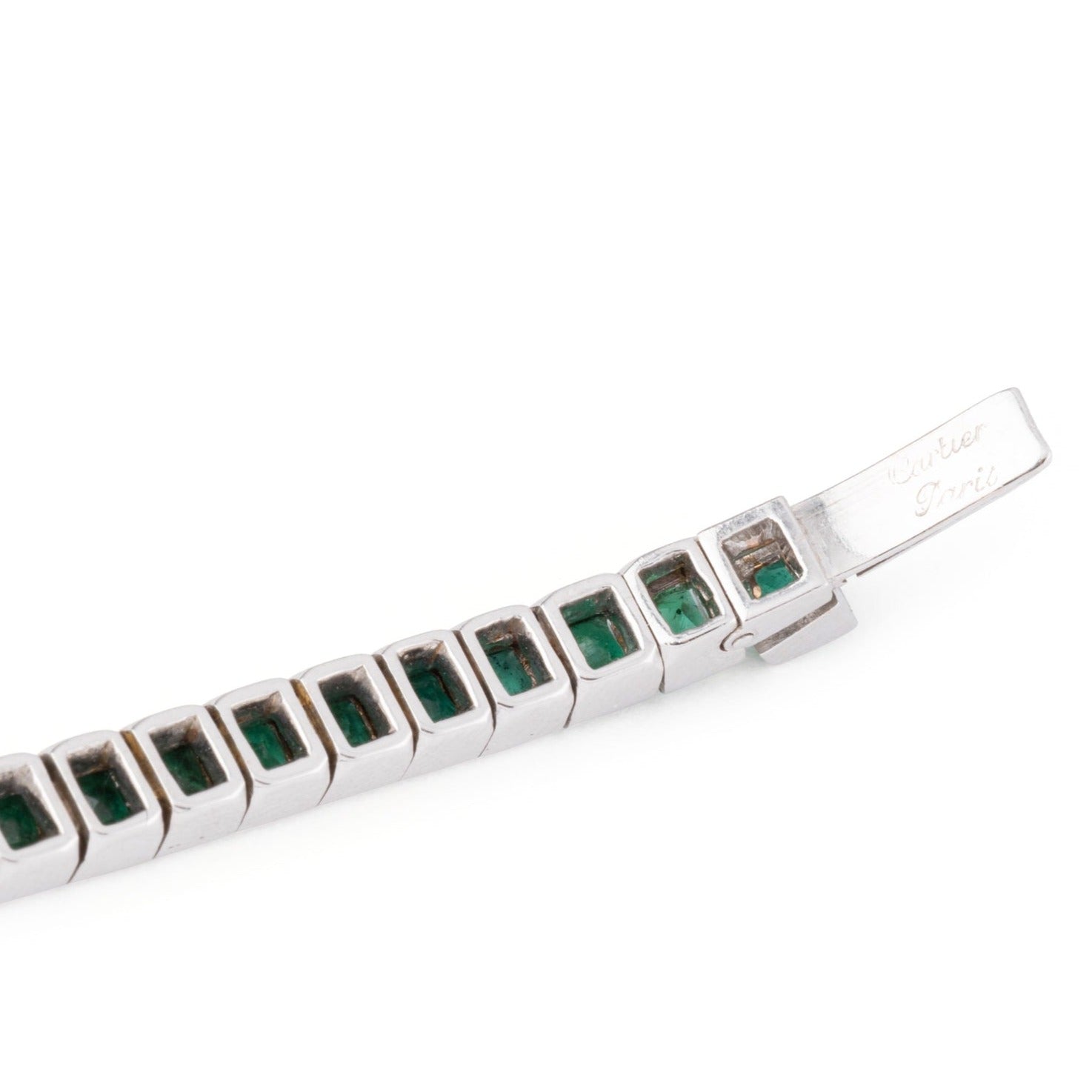 CARTIER Line bracelet in white gold and emeralds 