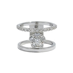 Bague Marguerite en or blanc et diamants