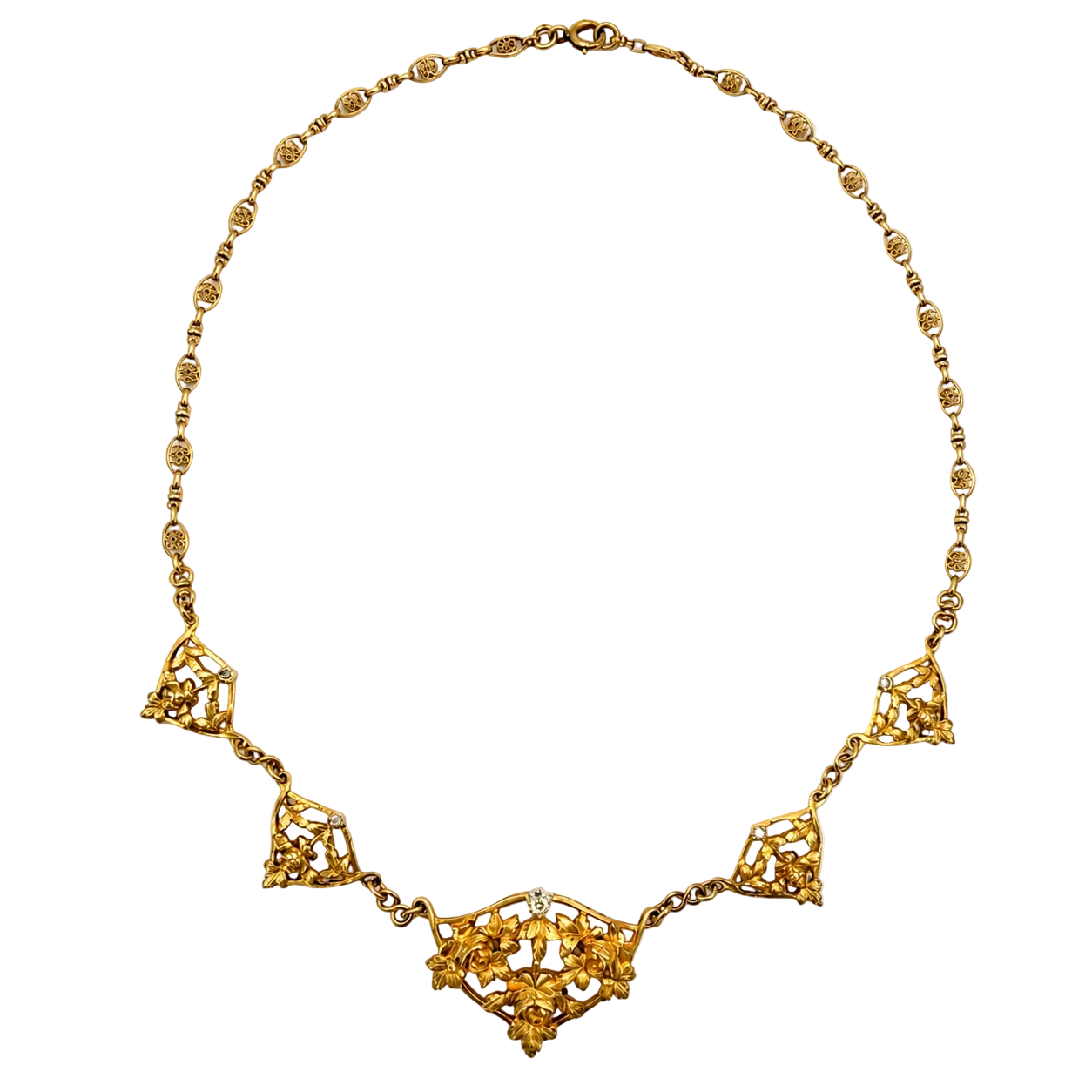 Collier Draperie en or jaune et diamants