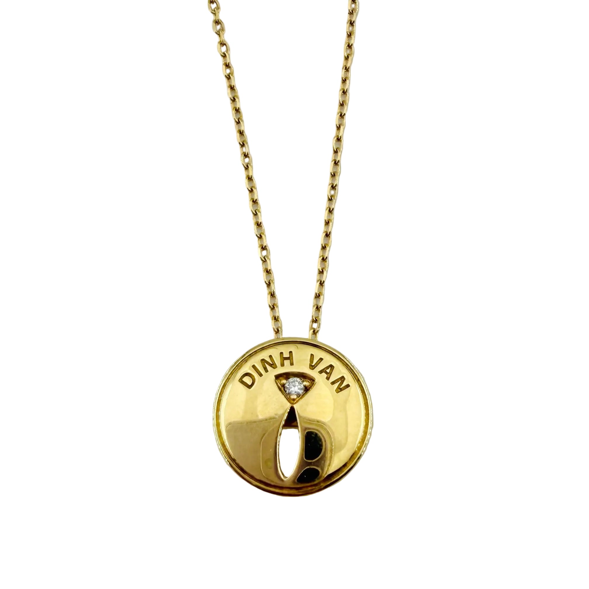 Collier Pendentif DINH VAN "Punaise" en or jaune et diamant