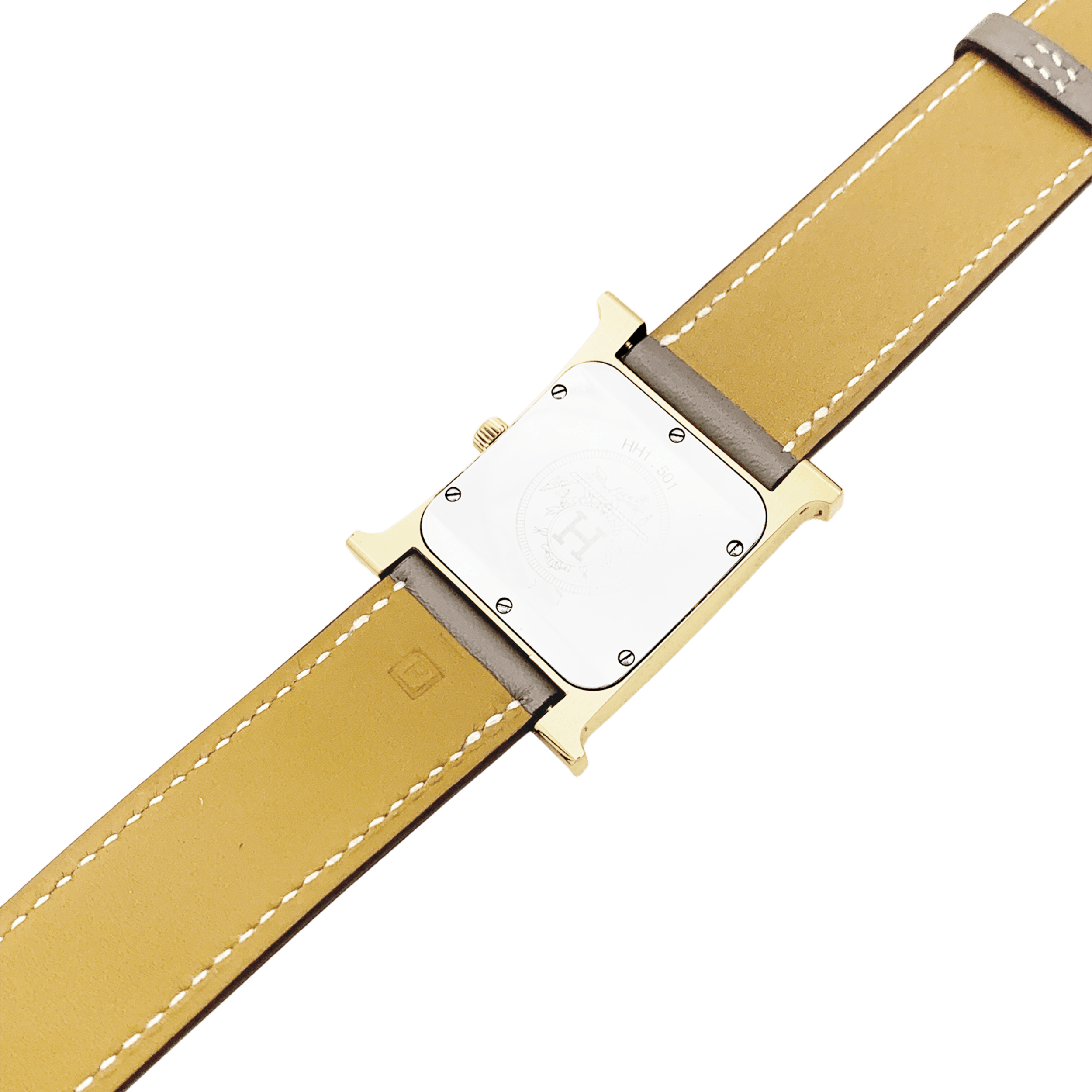 Montre Hermès, "Heure H", plaqué or, acier.