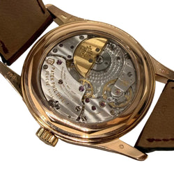 Montre PATEK PHILIPPE "Calatrave 6000R-001" en or rose et cuir