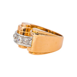 Bague Tank Or jaune Diamant