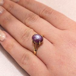 Bague Solitaire en or jaune et saphir